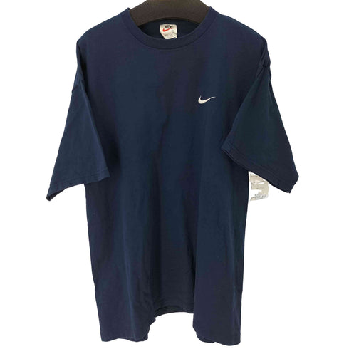 ナイキ NIKE 90s USA製 スウォッシュロゴ刺繍 背面プリントクルーネックTシャツ シングルステッチ メンズ import:XL