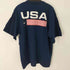 ナイキ NIKE 90s USA製 スウォッシュロゴ刺繍 背面プリントクルーネックTシャツ シングルステッチ メンズ import:XL