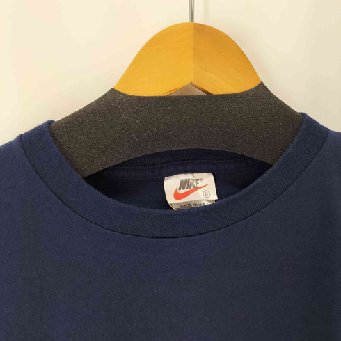ナイキ NIKE 90s USA製 スウォッシュロゴ刺繍 背面プリントクルーネックTシャツ シングルステッチ メンズ import:XL