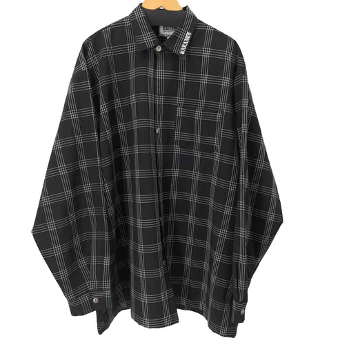 Balance STREET WEAR 襟刺繍オーバーサイズL/Sチェックシャツ メンズ