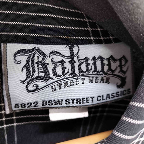 Balance STREET WEAR 襟刺繍オーバーサイズL/Sチェックシャツ メンズ