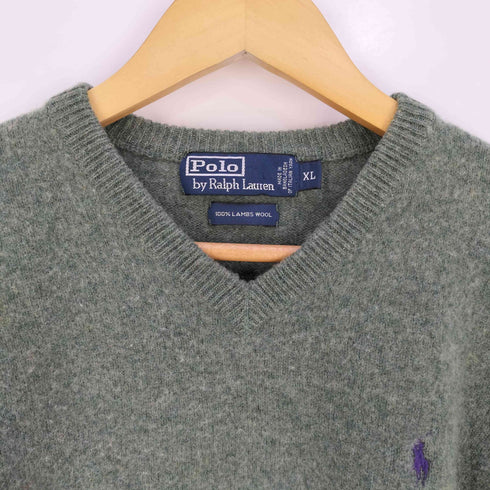 ポロバイラルフローレン Polo by RALPH LAUREN ポニー刺繍 Vネック ウールニット メンズ import:XL
