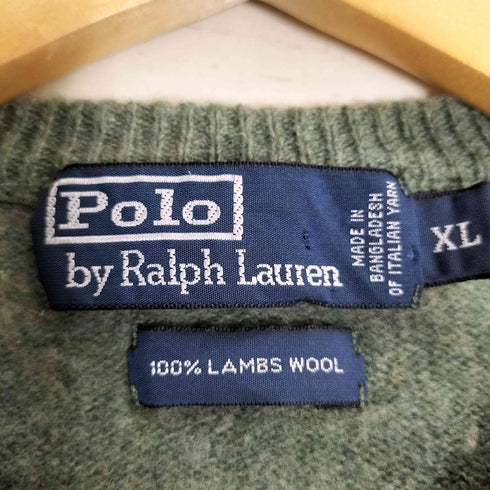 ポロバイラルフローレン Polo by RALPH LAUREN ポニー刺繍 Vネック ウールニット メンズ import:XL