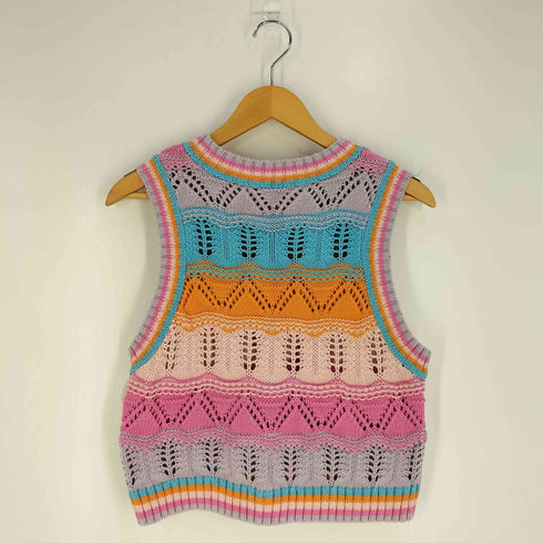 ザラ ZARA KNIT CROCHET TOP クロシェ編み コットンニットベスト レディース import:M