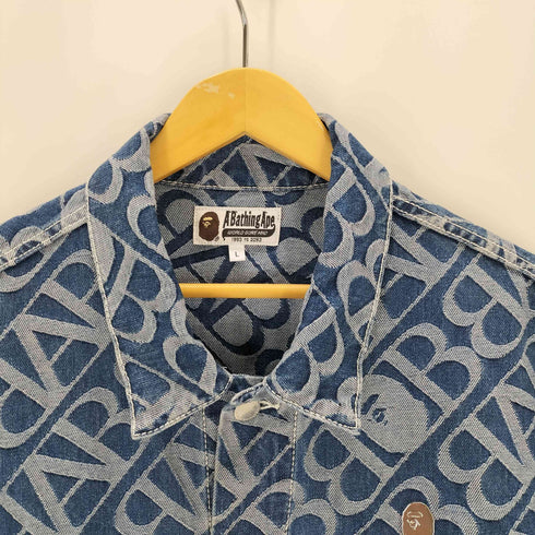 アベイシングエイプ A BATHING APE Monogram Metal One Point Denim Jacket メンズ JPN:L
