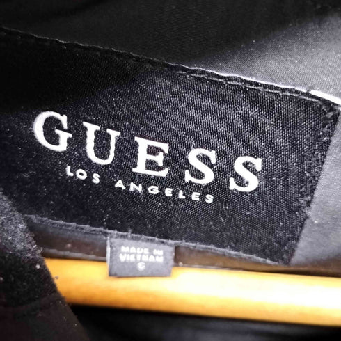ゲス GUESS フロントロゴ刺繍フーデッドロング中綿ダウン レディース import:S
