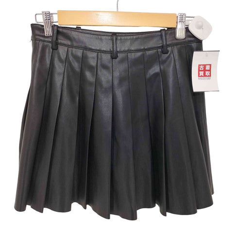 ザラ ZARA フェイクレザー ボックスプリーツ ミニスカート レディース JPN:S