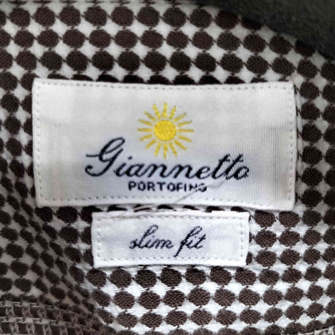 ジャンネット giannetto SLIM FIT 総柄 ロングスリーブシャツ メンズ L