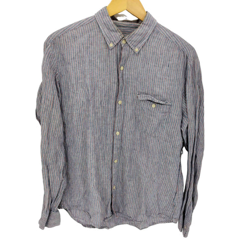 スティーブンアラン Steven Alan BLKr リネン ストライプ L/S シャツ メンズ JPN:XL