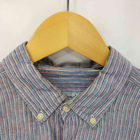 スティーブンアラン Steven Alan BLKr リネン ストライプ L/S シャツ メンズ JPN:XL