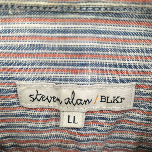 スティーブンアラン Steven Alan BLKr リネン ストライプ L/S シャツ メンズ JPN:XL
