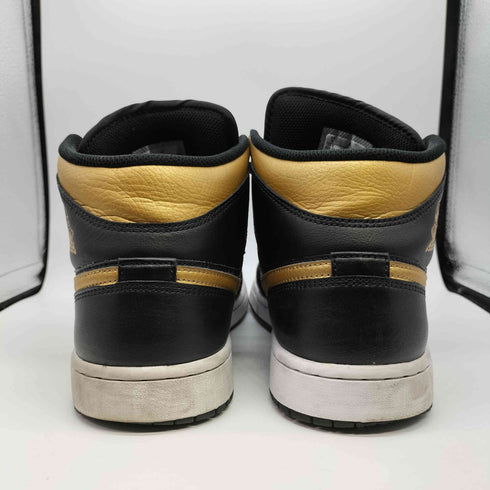 ジョーダンブランド JORDAN BRAND AIR JORDAN 1 MID BLACK METALLIC GOLD WHITE メンズ JPN:27