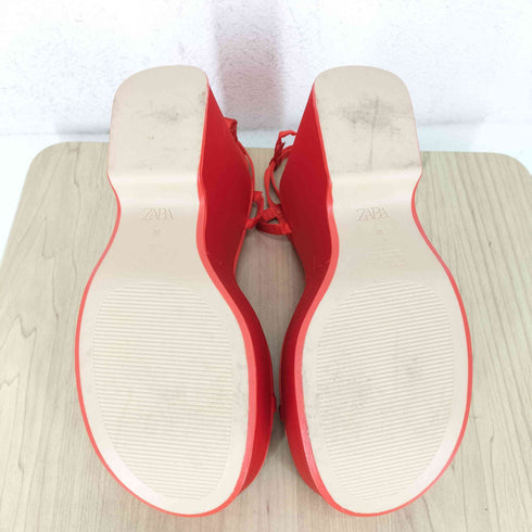 ザラ ZARA CHUNKY SATIN PLATFORM SANDALS レディース JPN:24.5