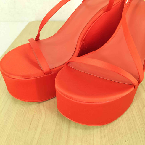 ザラ ZARA CHUNKY SATIN PLATFORM SANDALS レディース JPN:24.5