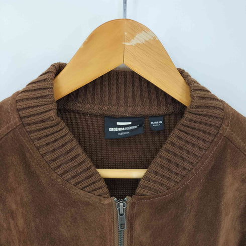 豚革 切替 ジップアップ コットン ニット メンズ import:M