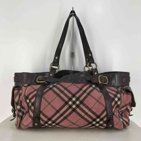 バーバリーブルーレーベル BURBERRY BLUE LABEL コーデュロイ ノバチェック 素材切替 ハンド トートバッグ レディース