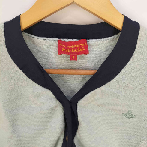 ヴィヴィアンウエストウッドレッドレーベル Vivienne Westwood RED LABEL オーブロゴ刺繍 アシンメトリー アンゴラ混 コットンニットカーディガン レディース JPN:3