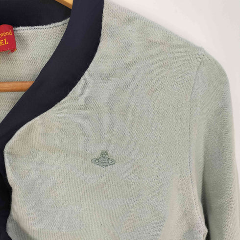 ヴィヴィアンウエストウッドレッドレーベル Vivienne Westwood RED LABEL オーブロゴ刺繍 アシンメトリー アンゴラ混 コットンニットカーディガン レディース JPN:3