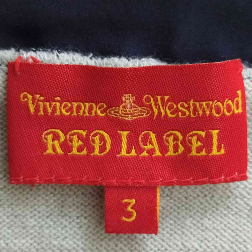ヴィヴィアンウエストウッドレッドレーベル Vivienne Westwood RED LABEL オーブロゴ刺繍 アシンメトリー アンゴラ混 コットンニットカーディガン レディース JPN:3