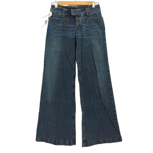 ダナキャランニューヨークジーンズ DKNY JEANS センターライン ジップアップ フレア デニム パンツ Y2K メンズ 2