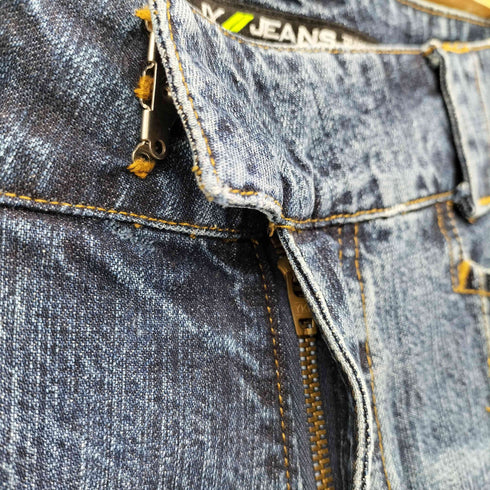 ダナキャランニューヨークジーンズ DKNY JEANS センターライン ジップアップ フレア デニム パンツ Y2K メンズ 2