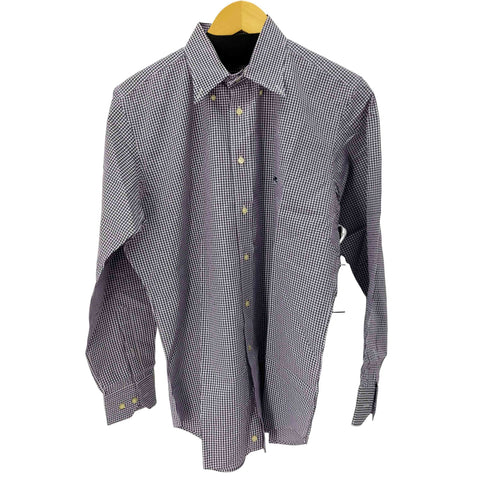 エトロ ETRO 刺繍ロゴ ギンガムチェックシャツ メンズ 42