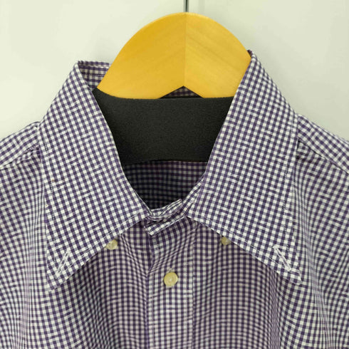 エトロ ETRO 刺繍ロゴ ギンガムチェックシャツ メンズ 42