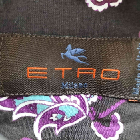 エトロ ETRO 総柄 ペイズリー ロングスリーブシャツ メンズ 43