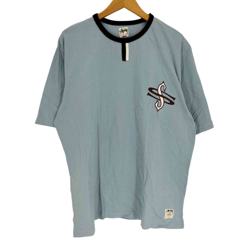 ステューシー Stussy 00S AUTHENTIC GEAR クロス S プリント ネック ライン S/S Tシャツ メンズ import:L