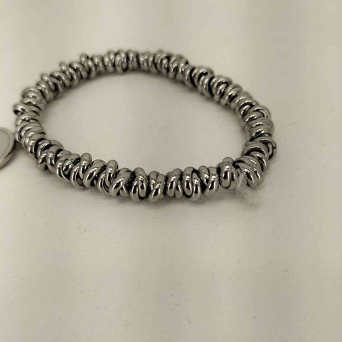 エンポリオアルマーニ EMPORIO ARMANI STEEL ロゴメダルチャーム シルバーブレスレット メンズ