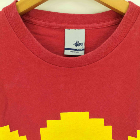 ステューシー Stussy 00S USA製 銀タグ ドット スカル バック ロゴ プリント S/S Tシャツ メンズ import:L