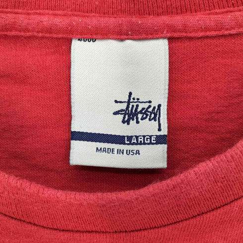 ステューシー Stussy 00S USA製 銀タグ ドット スカル バック ロゴ プリント S/S Tシャツ メンズ import:L