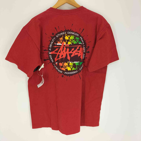 ステューシー Stussy 90S メキシコ製 黒タグ CRUSTY PUNX TEE バックスカル プリント S/S Tシャツ メンズ import:L