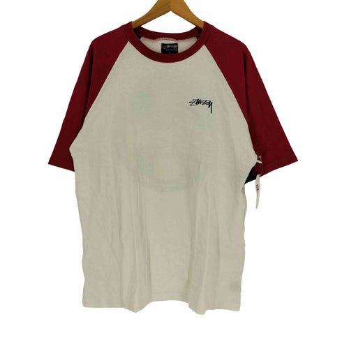 ステューシー Stussy 00S AUTHENTIC バック ラスタカラー サークルロゴ プリント ラグランスリーブ Tシャツ メンズ import:L
