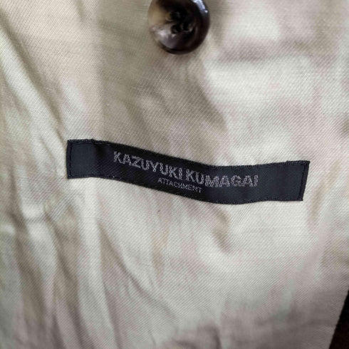 カズユキクマガイアタッチメント KAZUYUKI KUMAGAI ATTACHMENT ナッピングメルトン ピークドラペルオーバーコート メンズ JPN:2