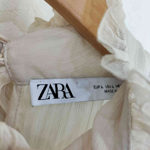 ザラ ZARA コントラストニットセーターシャツブラウス レディース import:L