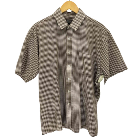 シアーズ Sears 80-90S ポリ コットン チェック S/S シャツ メンズ import:L