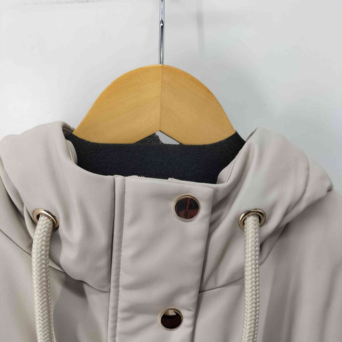 ザラ ZARA レザーフーデッド中綿ダウンベスト レディース import:M