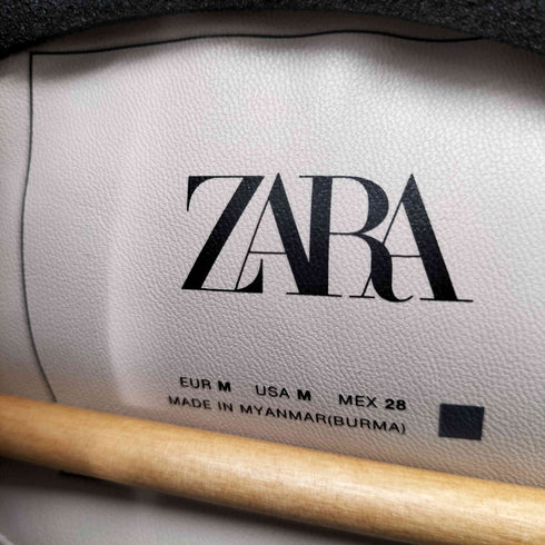 ザラ ZARA レザーフーデッド中綿ダウンベスト レディース import:M