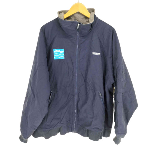 ランズエンド LANDS END 90s- USA製 企業ロゴ刺繍裏地フリースナイロンジャケット メンズ JPN:XL