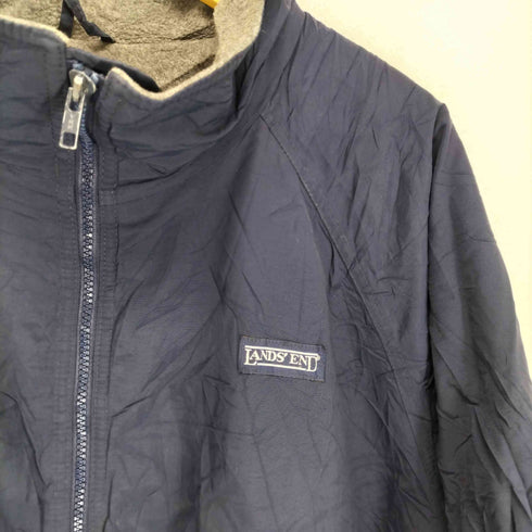 ランズエンド LANDS END 90s- USA製 企業ロゴ刺繍裏地フリースナイロンジャケット メンズ JPN:XL