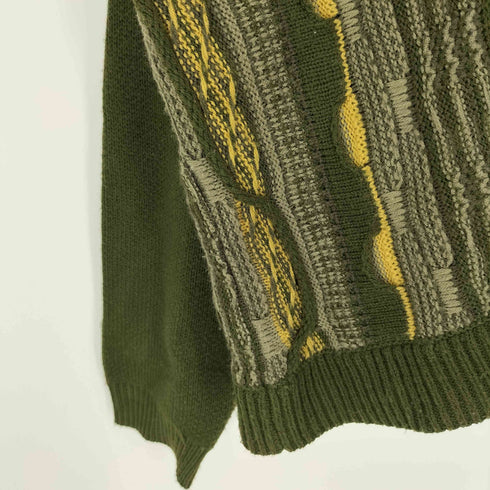 ペルーシュ Perushu 袖 ロゴ 刺繍 3D ニット L/S ポロシャツ メンズ JPN:M