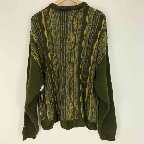 ペルーシュ Perushu 袖 ロゴ 刺繍 3D ニット L/S ポロシャツ メンズ JPN:M