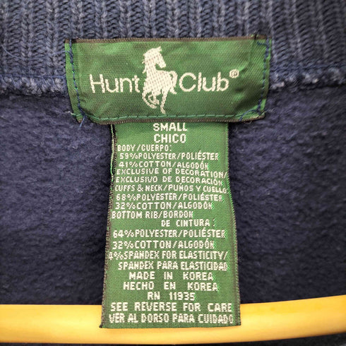 ハントクラブ HUNT CLUB 花 刺繍 リブ ケーブルニット ロールネック ポリ コットン スウェット メンズ import:S