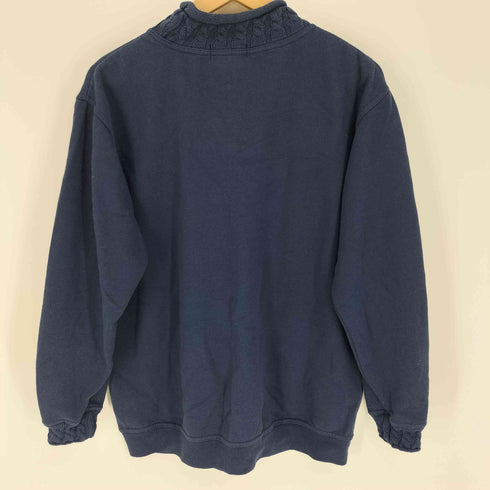 ハントクラブ HUNT CLUB 花 刺繍 リブ ケーブルニット ロールネック ポリ コットン スウェット メンズ import:S