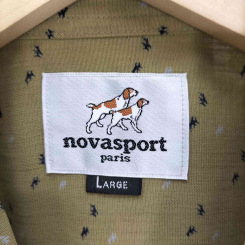 novasport 総柄 犬 アニマル 刺繍 S/S シャツ メンズ JPN:L