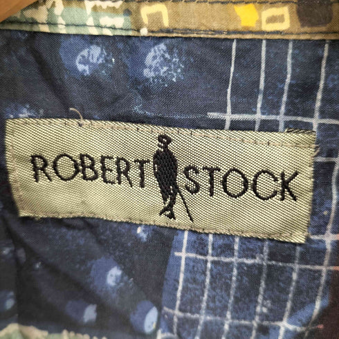 ロバートストック ROBERT STOCK 総柄 パッチワーク S/S シルク シャツ メンズ import:XL