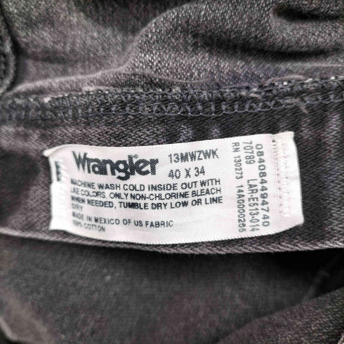 ラングラー Wrangler ブラックデニムパンツ メンズ 40×34