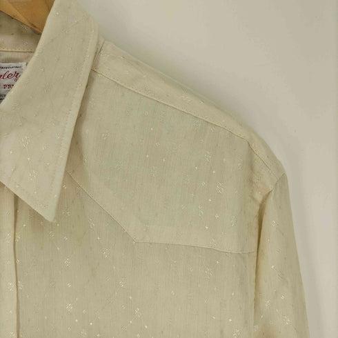 ラングラー Wrangler 70S USA製 PERMANENT PRESS LONG TAILS 襟芯 総柄 織り スナップボタン ウエスタン シャツ メンズ 17-35