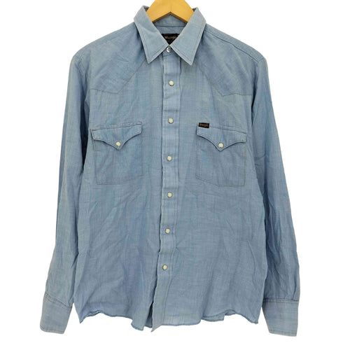 ラングラー Wrangler 80s USA製 茶タグ シャンブレーウエスタンシャツ メンズ import:M